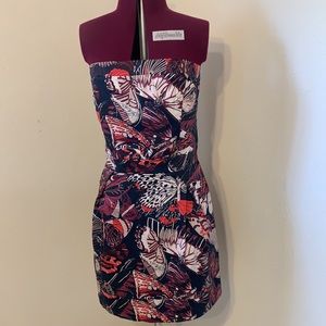 French Connection Strapless Butteryfly dress